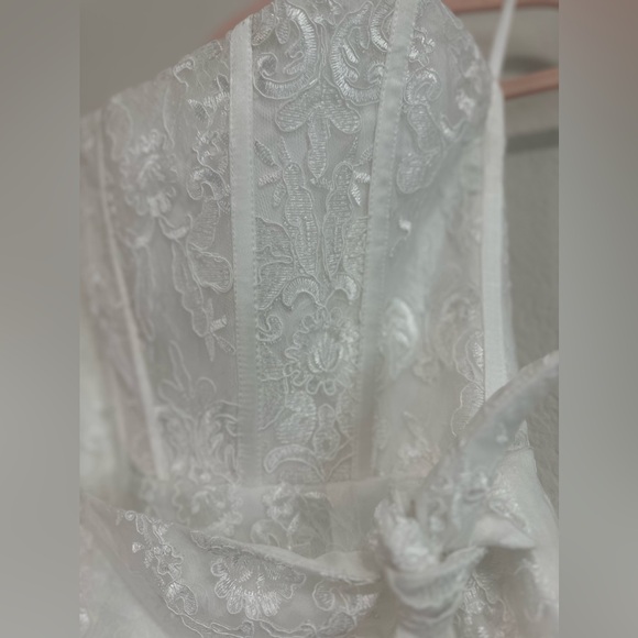 V. CHAPMAN Nigella Corset Side Wrap Mini Dress in Ivory - Picture 8 of 11